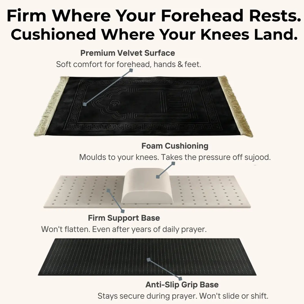 padded prayer mat for knee pain durign salah design